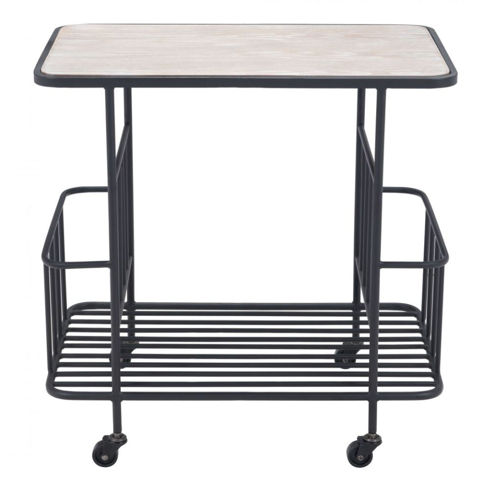CART ZUO ARGUS 101480 | Home Bar Cart | Black | Ash Veneer MDF | Powder Coated Steel | Inside | Home Bar Accessory Storeage Drink Holder Snacks Modern Table Shelve Shelves