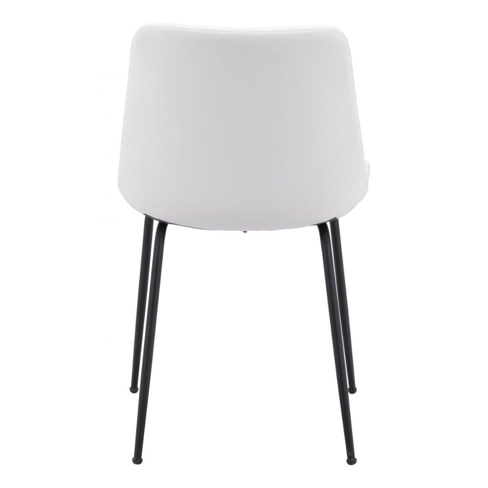 CHAIR BYRON ZUO 101779 | Dining Chair | White Black | 100%Polyurethane | Faux Leathert | Inside | Bar Restaurant Cafetería Food Court Bar Breakfast Kitchen Bistro Office Space