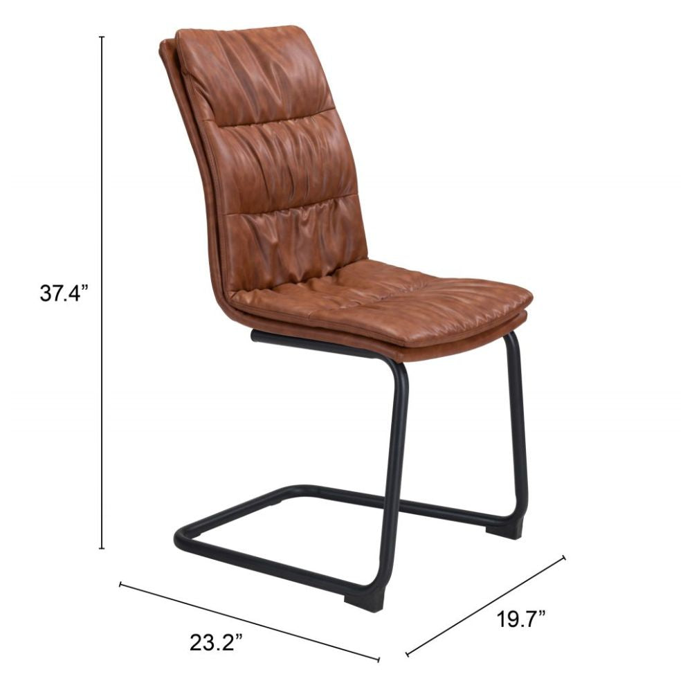 CHAIR SHARON 101955 | Dining Chair | Brown Black | 100%Polyurethane | Faux Leather | Inside | Bar Restaurant Cafetería Food Court Bar Breakfast Kitchen Bistro Office Space