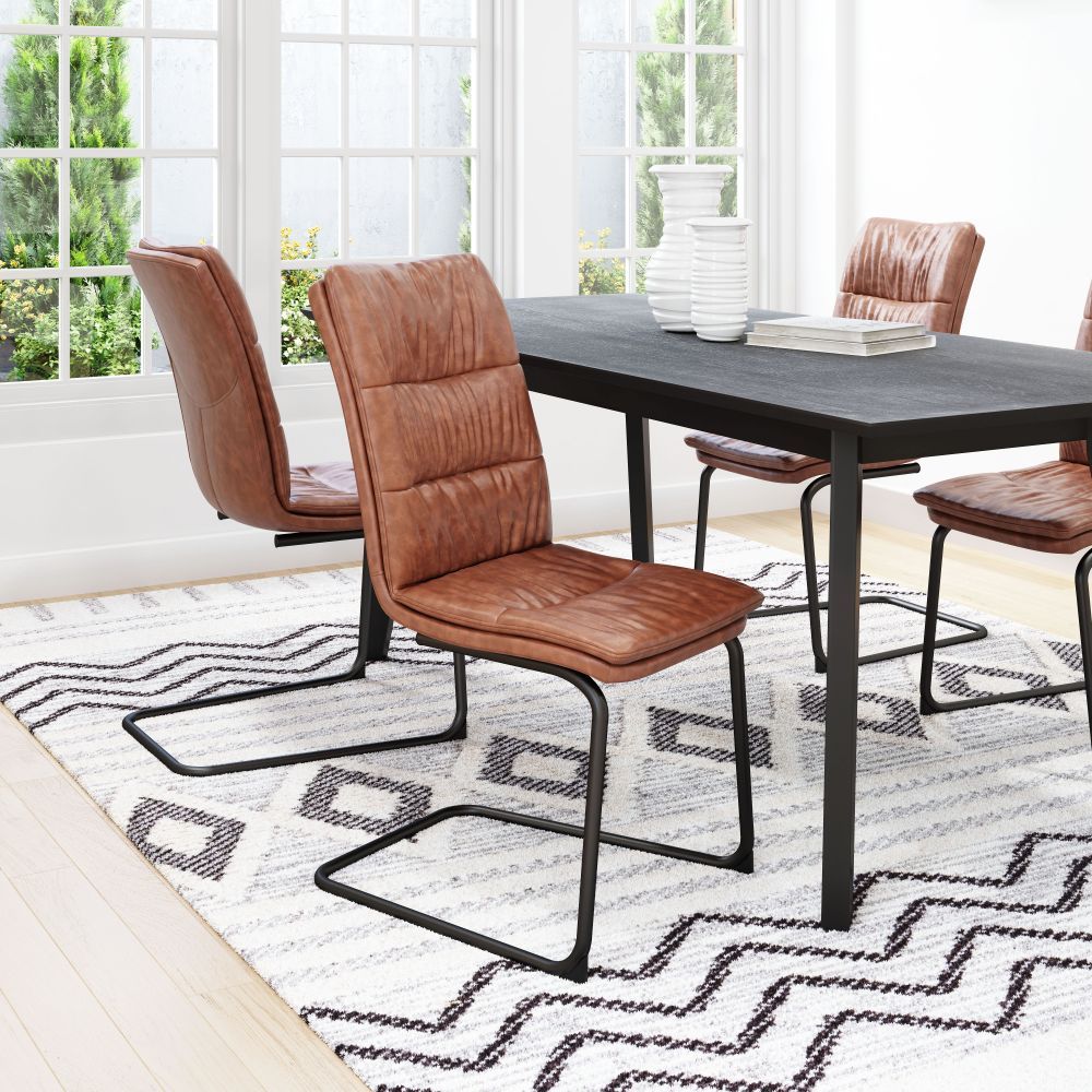 CHAIR SHARON 101955 | Dining Chair | Brown Black | 100%Polyurethane | Faux Leather | Inside | Bar Restaurant Cafetería Food Court Bar Breakfast Kitchen Bistro Office Space Set