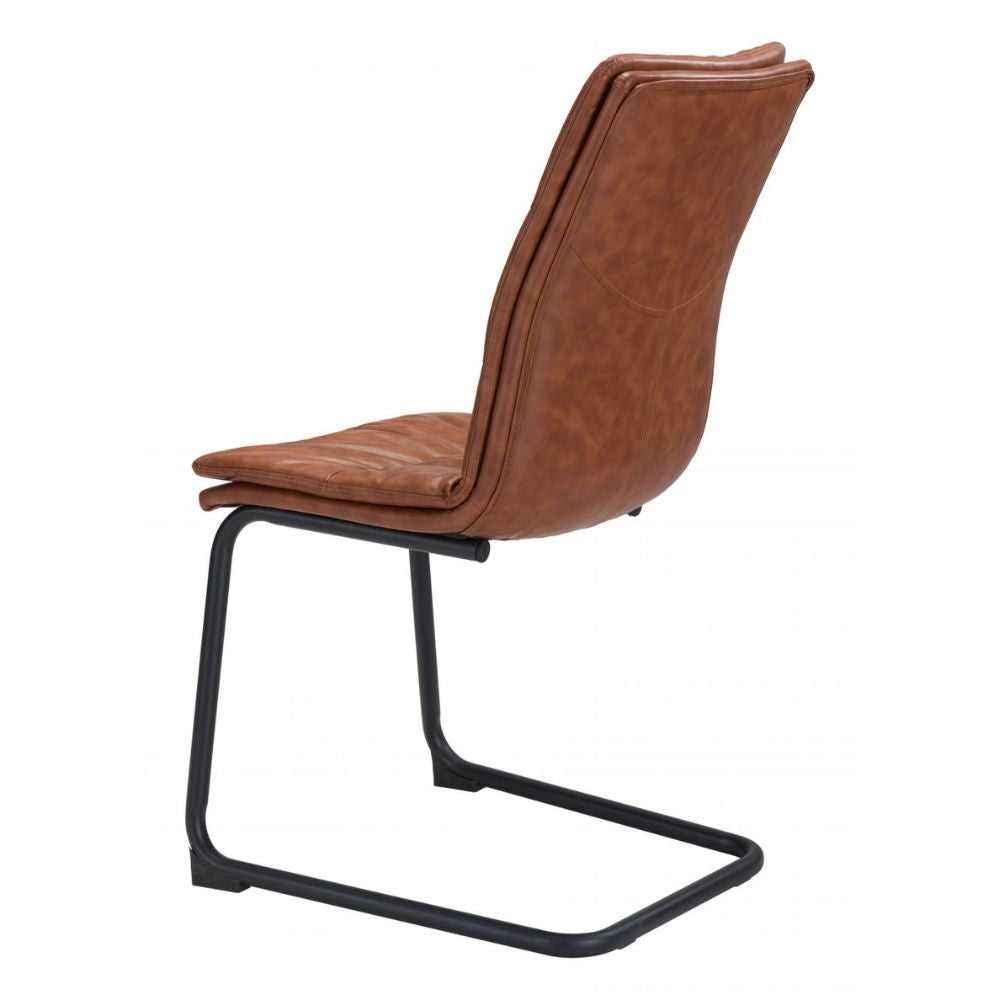 CHAIR SHARON 101955 | Dining Chair | Brown Black | 100%Polyurethane | Faux Leather | Inside | Bar Restaurant Cafetería Food Court Bar Breakfast Kitchen Bistro Office Space