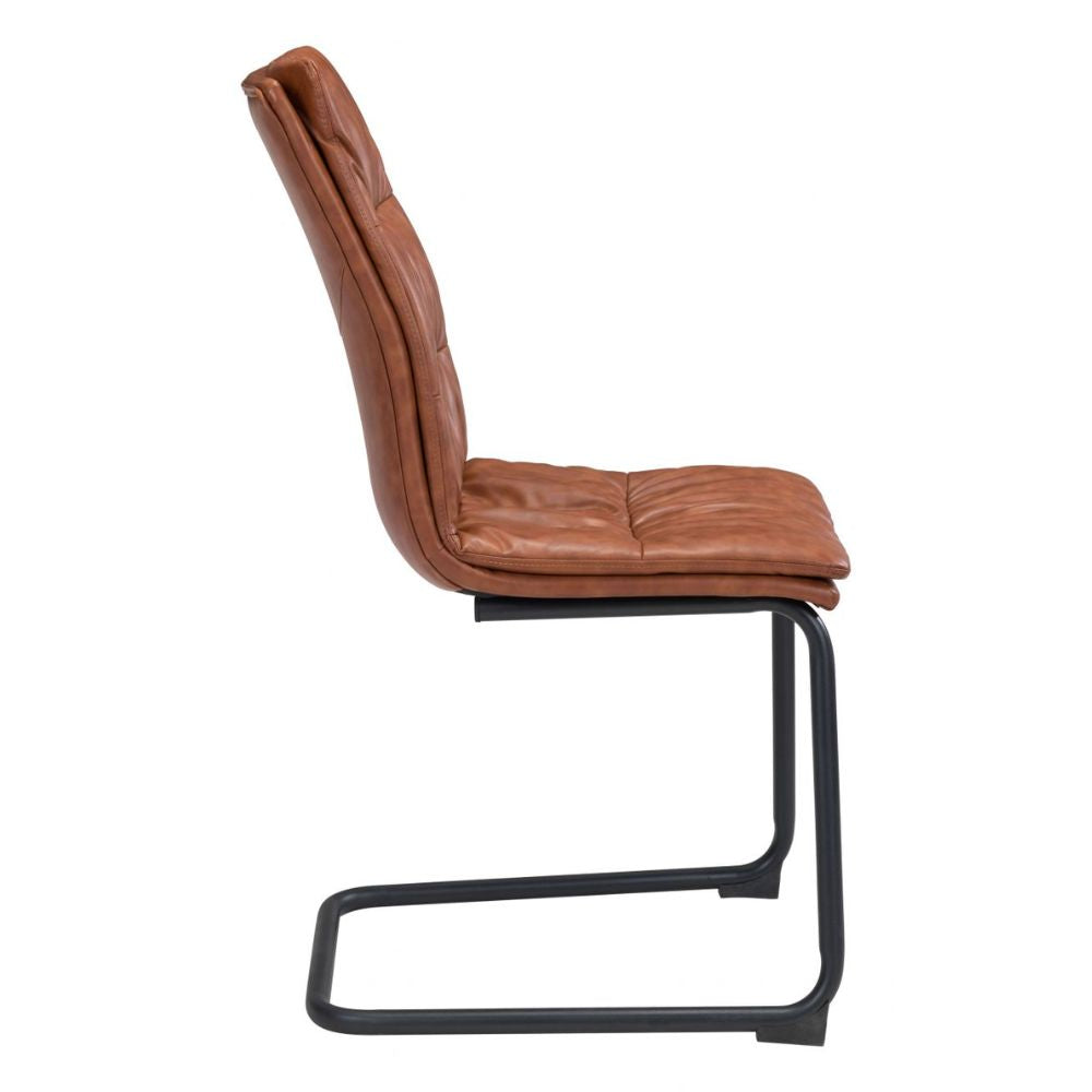 CHAIR SHARON 101955 | Dining Chair | Brown Black | 100%Polyurethane | Faux Leather | Inside | Bar Restaurant Cafetería Food Court Bar Breakfast Kitchen Bistro Office Space