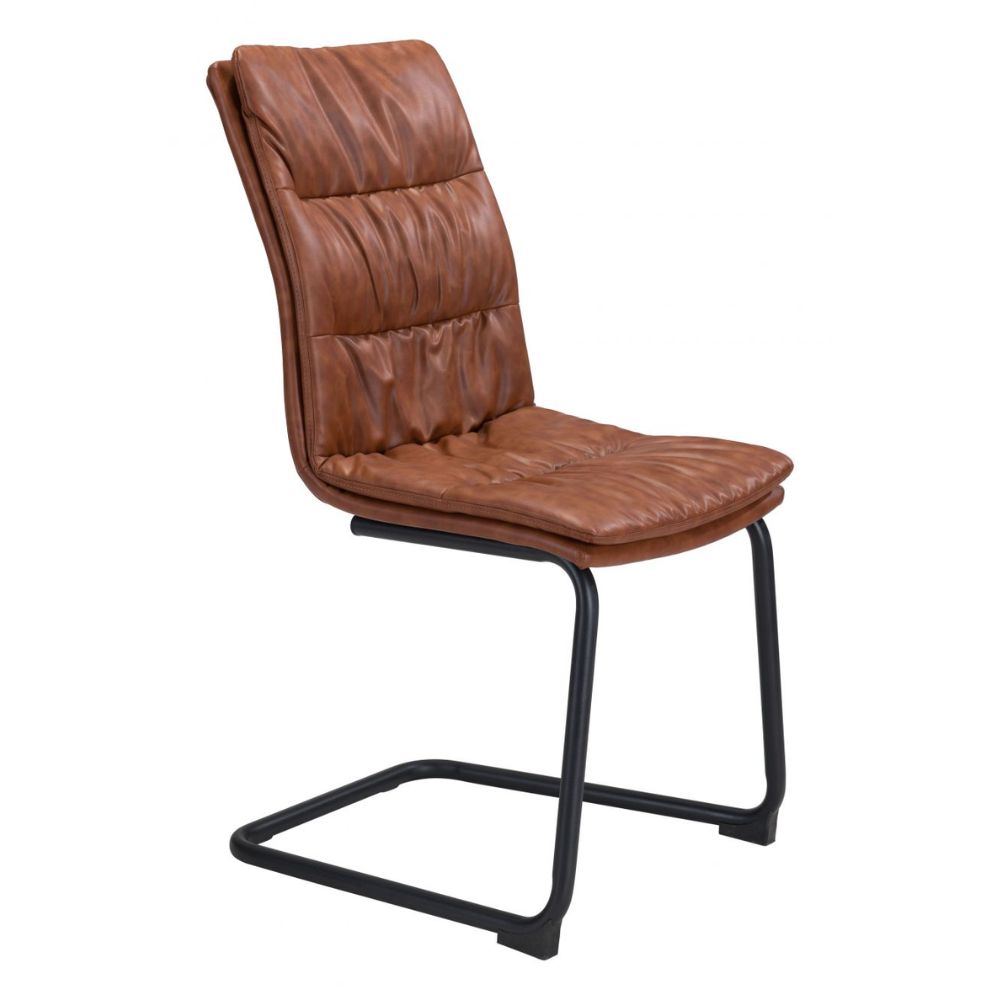 CHAIR SHARON 101955 | Dining Chair | Brown Black | 100%Polyurethane | Faux Leather | Inside | Bar Restaurant Cafetería Food Court Bar Breakfast Kitchen Bistro Office Space