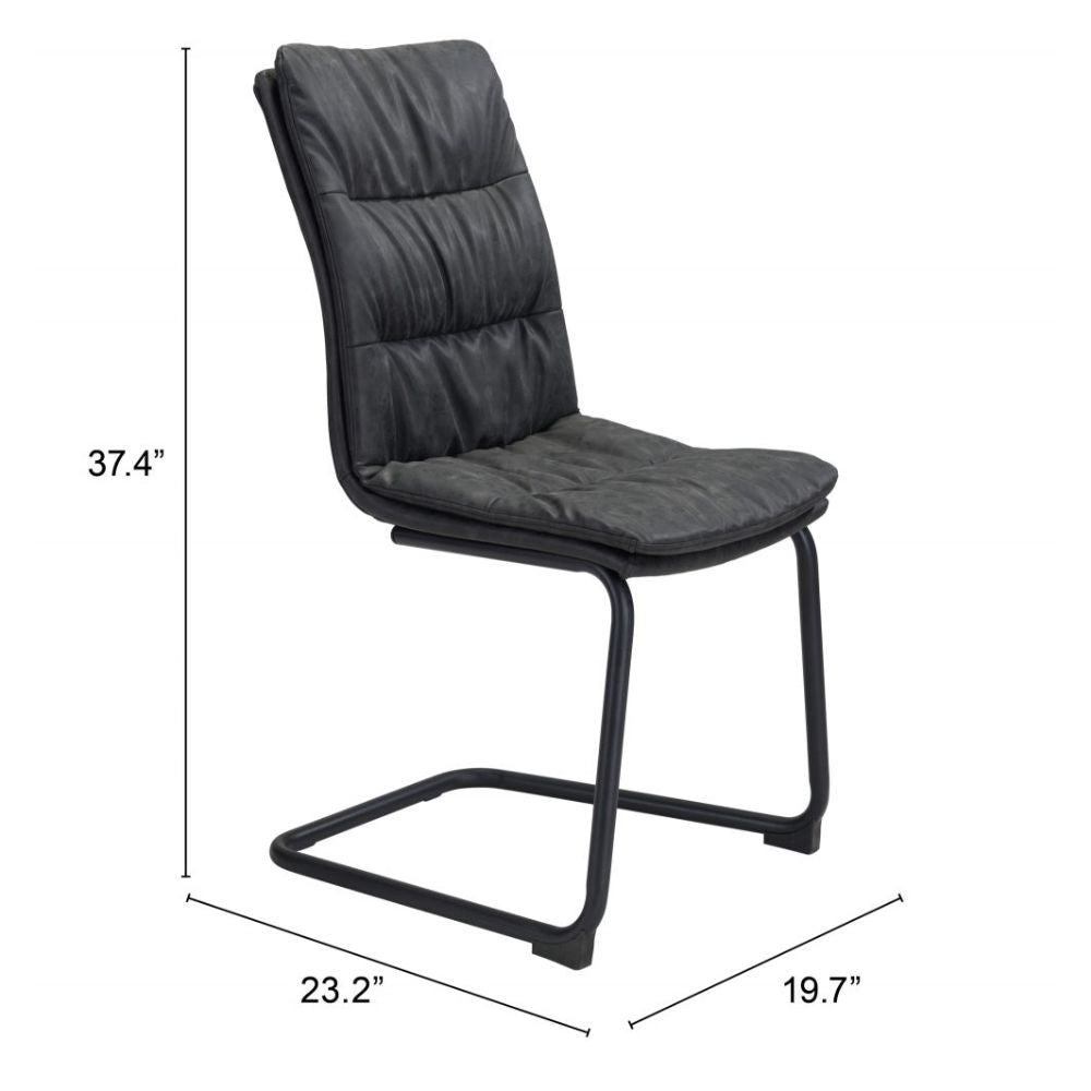 CHAIR SHARON ZUO 101954 | Dining Chair | Black | 100%Polyurethane | Faux Leather | Inside | Bar Restaurant Cafetería Food Court Bar Breakfast Kitchen Bistro Office Space