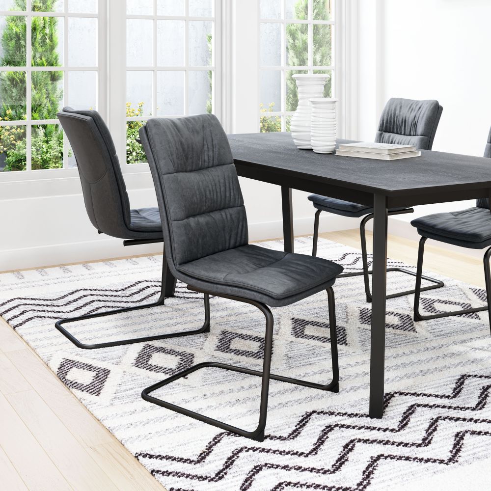CHAIR SHARON ZUO 101954 | Dining Chair | Black | 100%Polyurethane | Faux Leather | Inside | Bar Restaurant Cafetería Food Court Bar Breakfast Kitchen Bistro Office Space Set