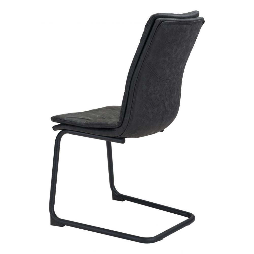 CHAIR SHARON ZUO 101954 | Dining Chair | Black | 100%Polyurethane | Faux Leather | Inside | Bar Restaurant Cafetería Food Court Bar Breakfast Kitchen Bistro Office Space