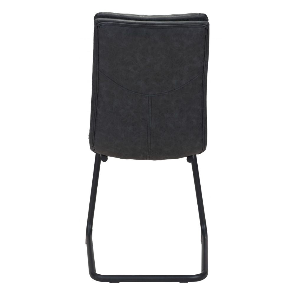 CHAIR SHARON ZUO 101954 | Dining Chair | Black | 100%Polyurethane | Faux Leather | Inside | Bar Restaurant Cafetería Food Court Bar Breakfast Kitchen Bistro Office Space