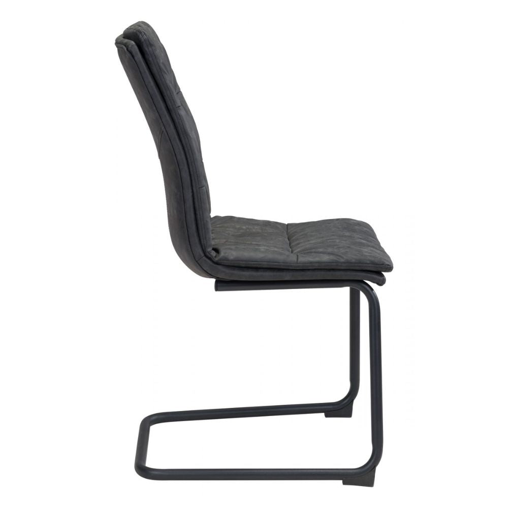CHAIR SHARON ZUO 101954 | Dining Chair | Black | 100%Polyurethane | Faux Leather | Inside | Bar Restaurant Cafetería Food Court Bar Breakfast Kitchen Bistro Office Space