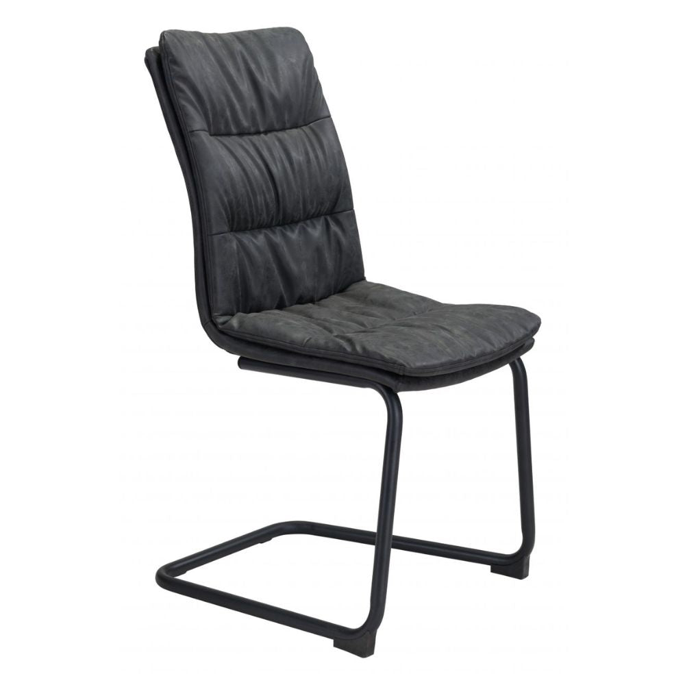 CHAIR SHARON ZUO 101954 | Dining Chair | Black | 100%Polyurethane | Faux Leather | Inside | Bar Restaurant Cafetería Food Court Bar Breakfast Kitchen Bistro Office Space