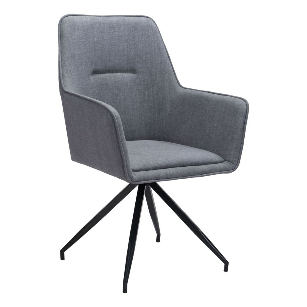 CHAIR WATKINS ZUO 101964 | Dining Chair | Gray Black | 100%Polyester | Fabric | Inside | Bar Restaurant Cafetería Food Court Bar Breakfast Kitchen Bistro Office Space