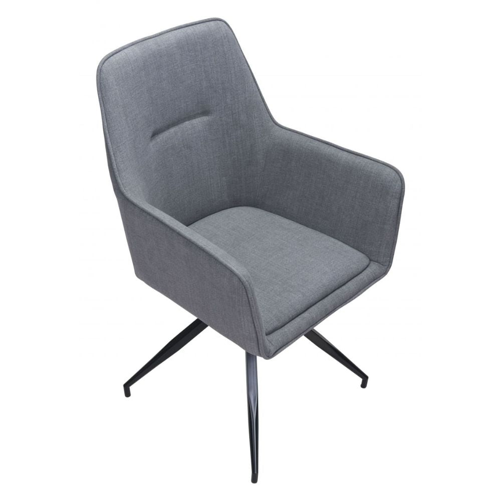 CHAIR WATKINS ZUO 101964 | Dining Chair | Gray Black | 100%Polyester | Fabric | Inside | Bar Restaurant Cafetería Food Court Bar Breakfast Kitchen Bistro Office Space