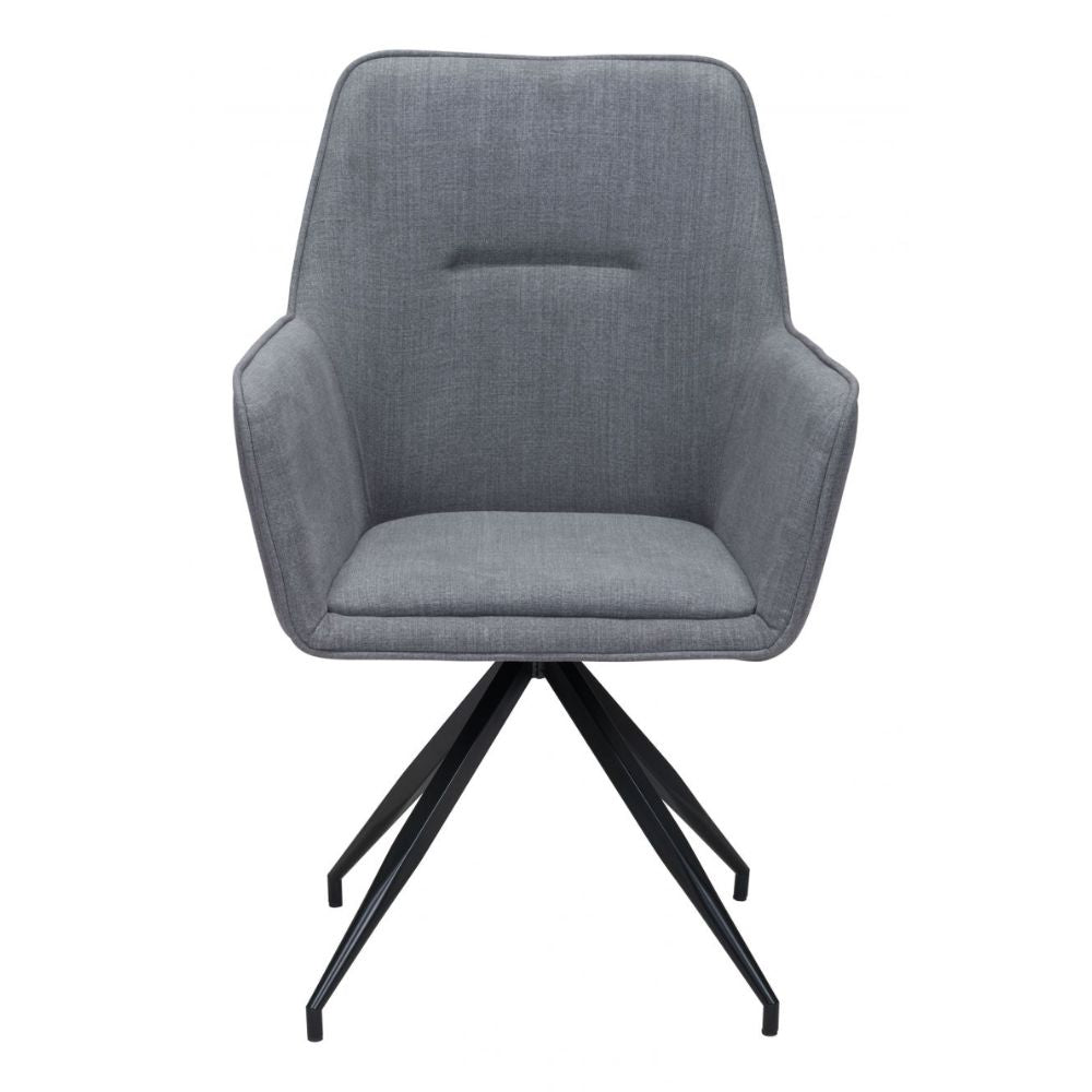 CHAIR WATKINS ZUO 101964 | Dining Chair | Gray Black | 100%Polyester | Fabric | Inside | Bar Restaurant Cafetería Food Court Bar Breakfast Kitchen Bistro Office Space