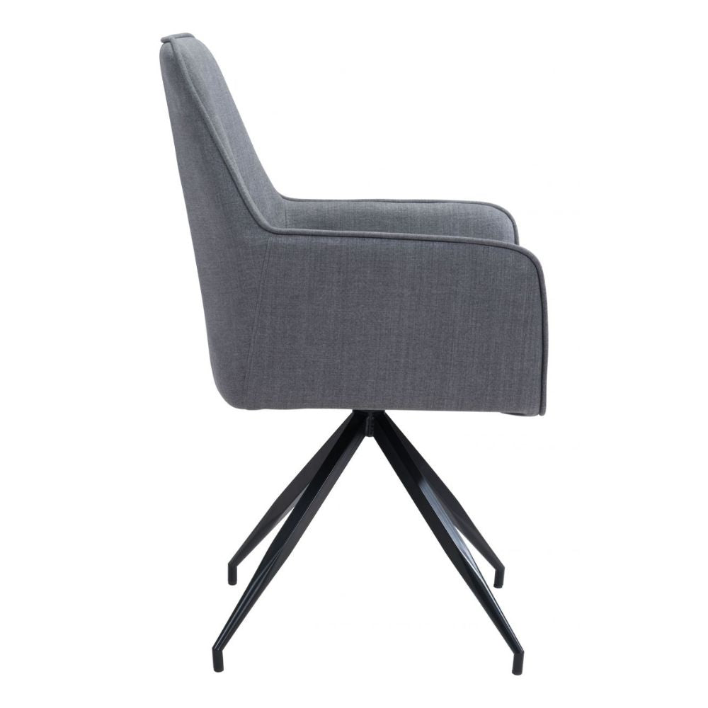 CHAIR WATKINS ZUO 101964 | Dining Chair | Gray Black | 100%Polyester | Fabric | Inside | Bar Restaurant Cafetería Food Court Bar Breakfast Kitchen Bistro Office Space