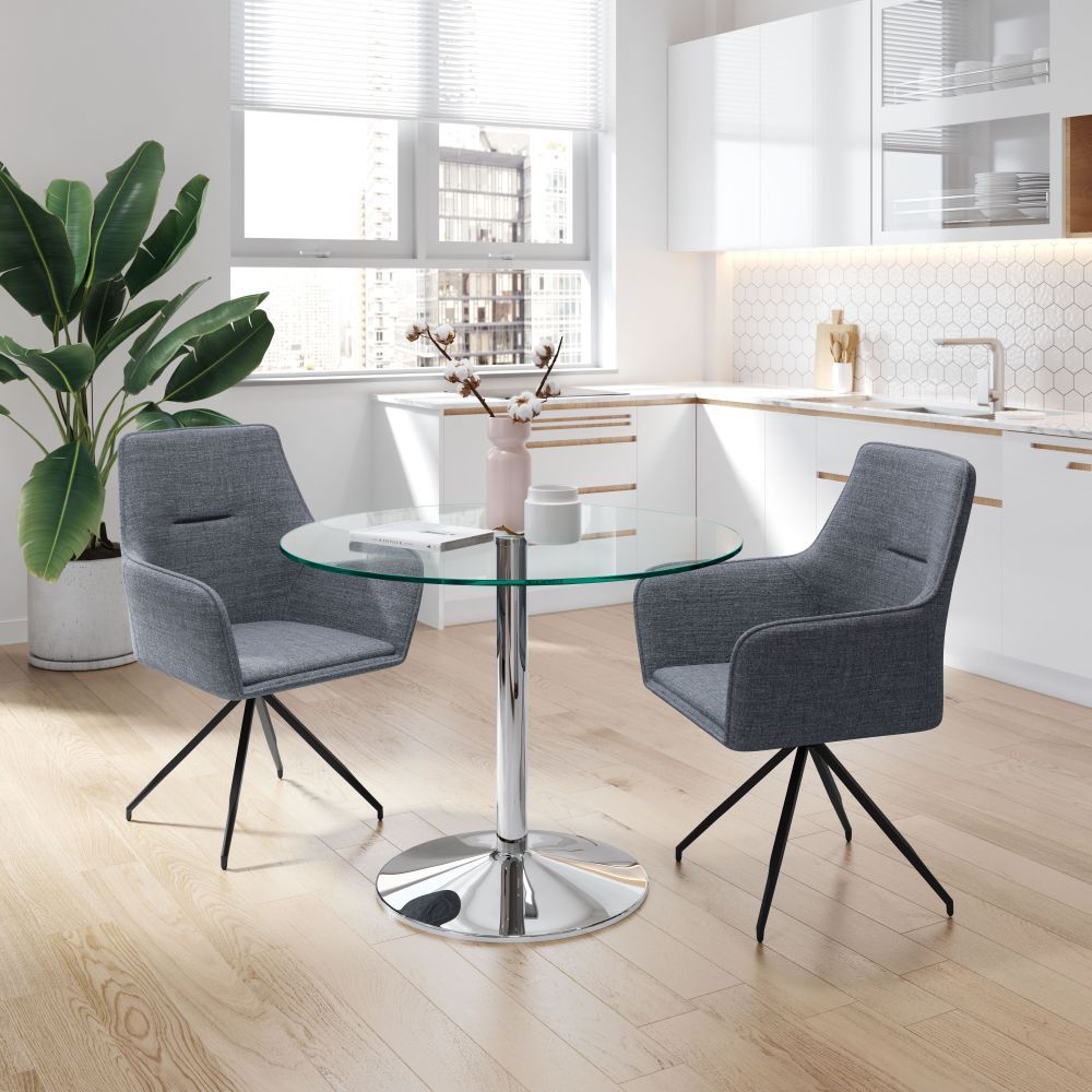 CHAIR WATKINS ZUO 101964 | Dining Chair | Gray Black | 100%Polyester | Fabric | Inside | Bar Restaurant Cafetería Food Court Bar Breakfast Kitchen Bistro Office Space Set