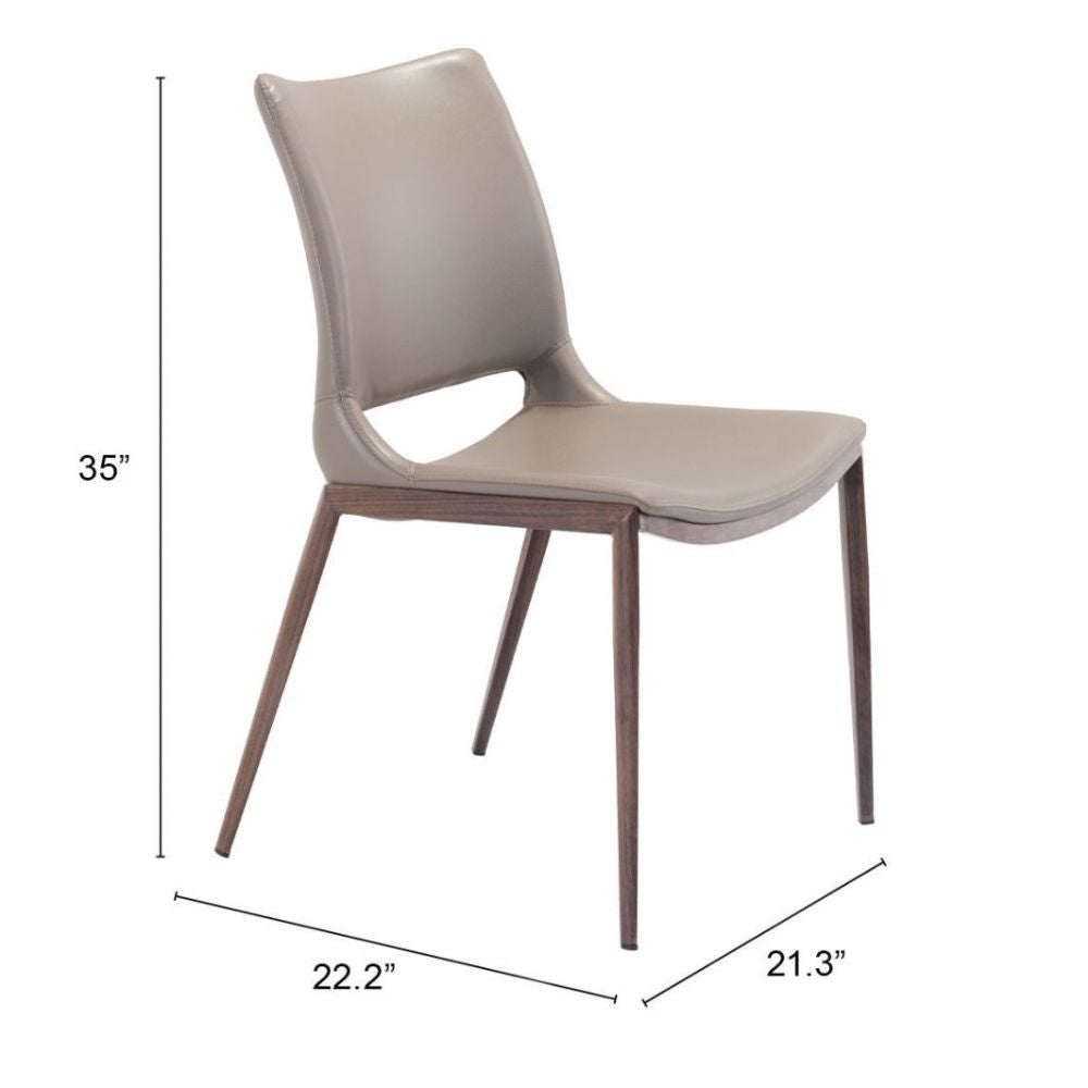 CHAIR ZUO ACE 101282 | Dining Chair | Brown | Walnut | 100% Polyurethane | Faux Leather | Inside | Use Interior Department Room Department Accommodation Studio Decoration Interiors Home Habitacion Dinner Room
