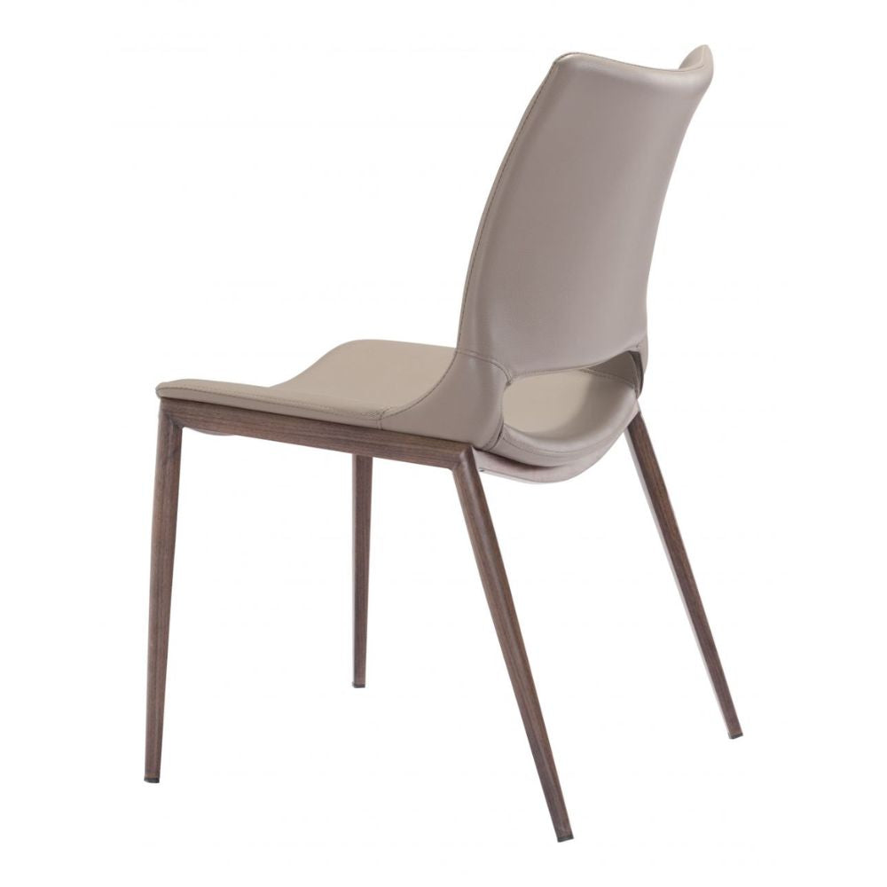CHAIR ZUO ACE 101282 | Dining Chair | Brown | Walnut | 100% Polyurethane | Faux Leather | Inside | Use Interior Department Room Department Accommodation Studio Decoration Interiors Home Habitacion Dinner Room