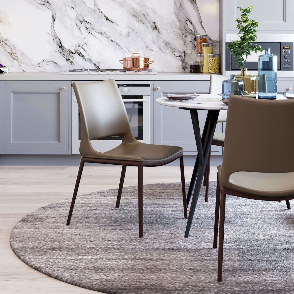 CHAIR ZUO ACE 101282 | Dining Chair | Brown | Walnut | 100% Polyurethane | Faux Leather | Inside | Use Interior Department Room Department Accommodation Studio Decoration Interiors Home Habitacion Dinner Room Set