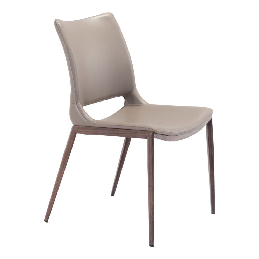 CHAIR ZUO ACE 101282 | Dining Chair | Brown | Walnut | 100% Polyurethane | Faux Leather | Inside | Use Interior Department Room Department Accommodation Studio Decoration Interiors Home Habitacion Dinner Room