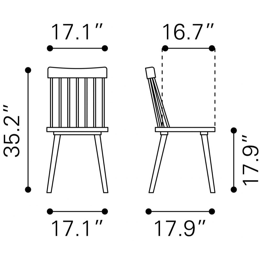 CHAIR ZUO ASHLEY 101846 | Dining Chair |Black | Painted Rubberwood | Inside | Bar Restaurant Cafetería Food Court Bar Breakfast Kitchen Bistro Office Space