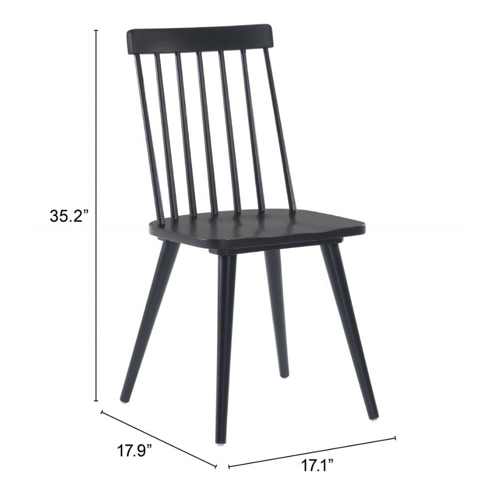 CHAIR ZUO ASHLEY 101846 | Dining Chair |Black | Painted Rubberwood | Inside | Bar Restaurant Cafetería Food Court Bar Breakfast Kitchen Bistro Office Space