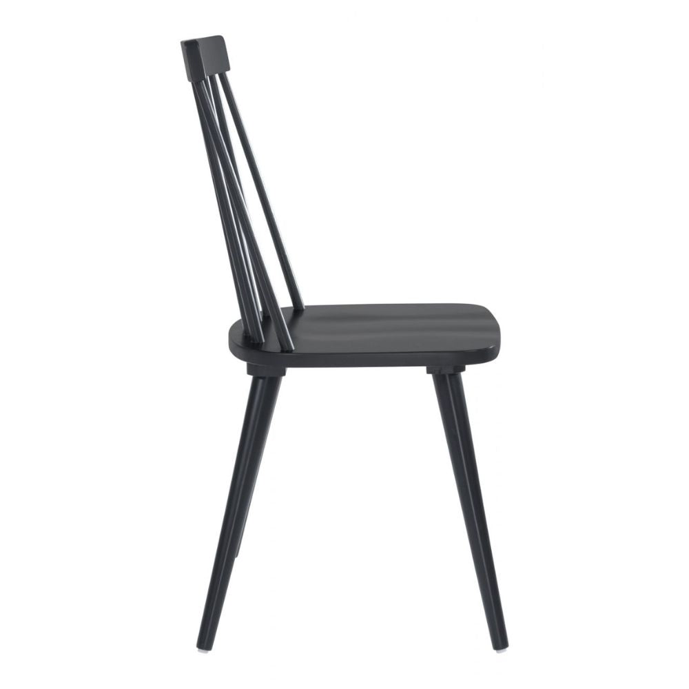 CHAIR ZUO ASHLEY 101846 | Dining Chair |Black | Painted Rubberwood | Inside | Bar Restaurant Cafetería Food Court Bar Breakfast Kitchen Bistro Office Space