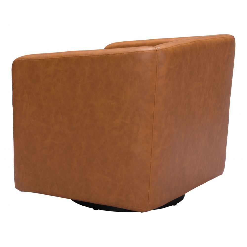 CHAIR ZUO BROOKS 102049 | Accent Chair | Brown Black | 100% Polyurethane | Faux Leather | Interior | Armchair Sofa Recliner Armchair Divan Upholstered Seat Living Room Home Home Waiting Room Office Living Room