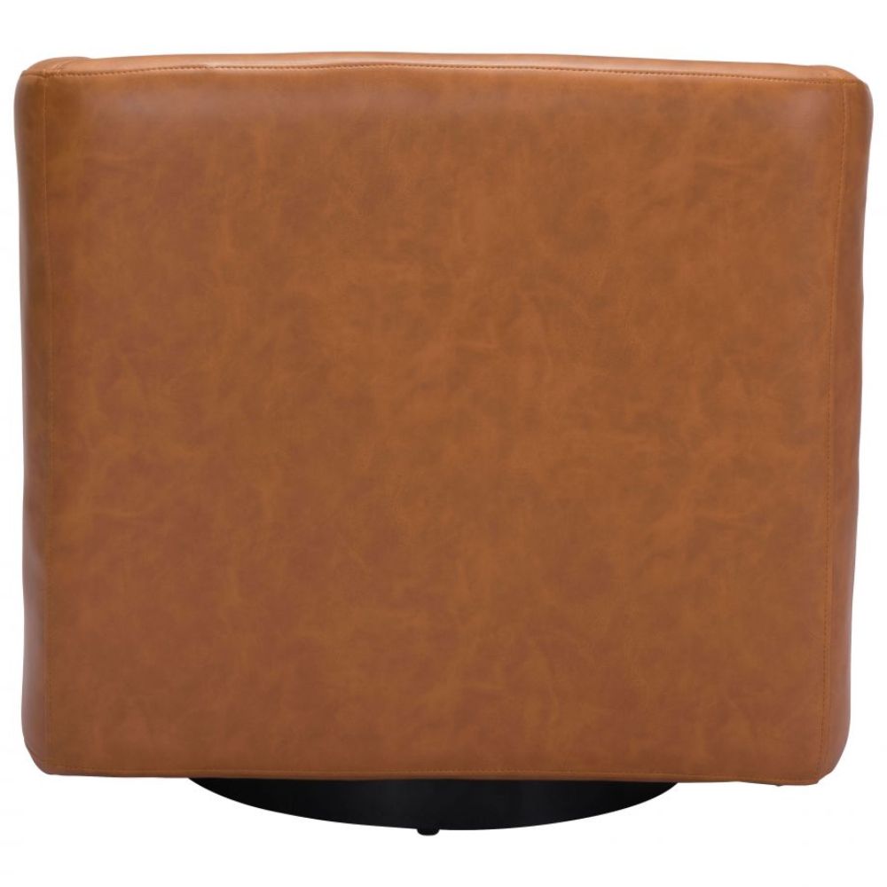 CHAIR ZUO BROOKS 102049 | Accent Chair | Brown Black | 100% Polyurethane | Faux Leather | Interior | Armchair Sofa Recliner Armchair Divan Upholstered Seat Living Room Home Home Waiting Room Office Living Room