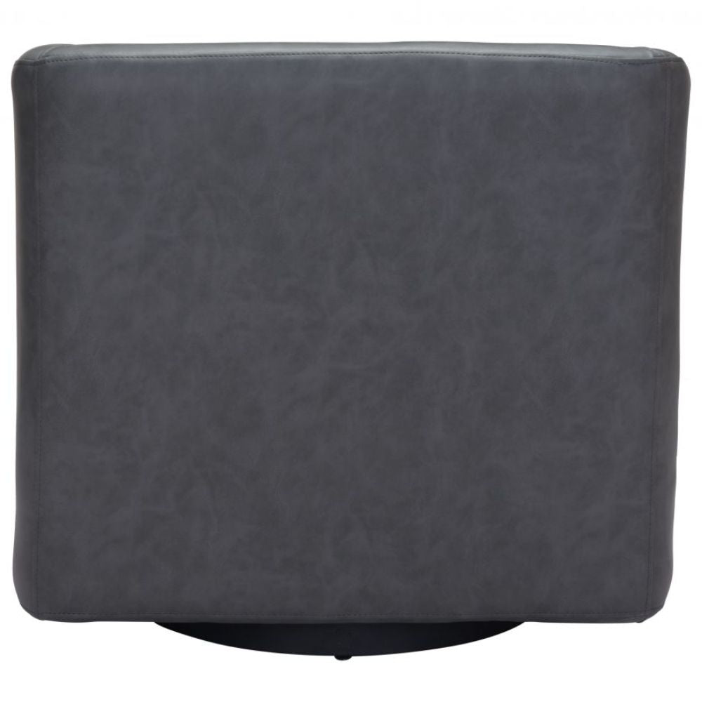CHAIR ZUO BROOKS 102052 | Accent Chair | Gray Black | 100% Polyurethane | Faux Leather | Interior | Armchair Sofa Recliner Armchair Divan Upholstered Seat Living Room Home Home Waiting Room Office Living Room