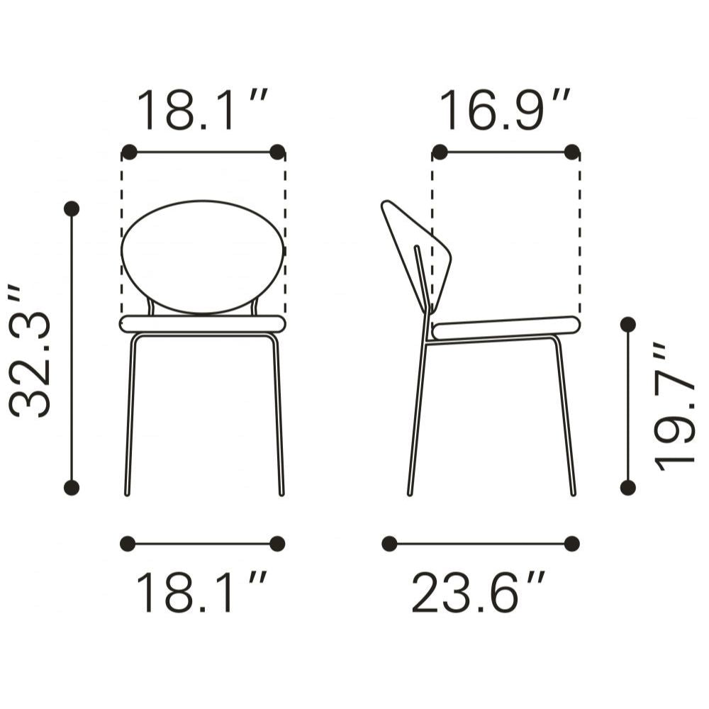 CHAIR ZUO CLYDE 101518 | Dining Chair | Multicolor Black | 100% Polyester | Printed Fabric | Inside | Use Interior Department Room Department Accommodation Studio Decoration Interiors Home Habitacion Dinner Room