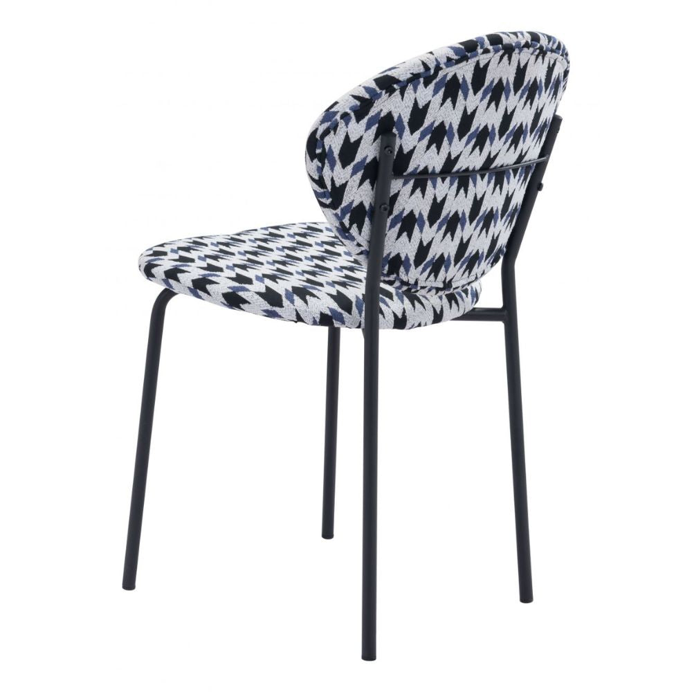 CHAIR ZUO CLYDE 101518 | Dining Chair | Multicolor Black | 100% Polyester | Printed Fabric | Inside | Use Interior Department Room Department Accommodation Studio Decoration Interiors Home Habitacion Dinner Room