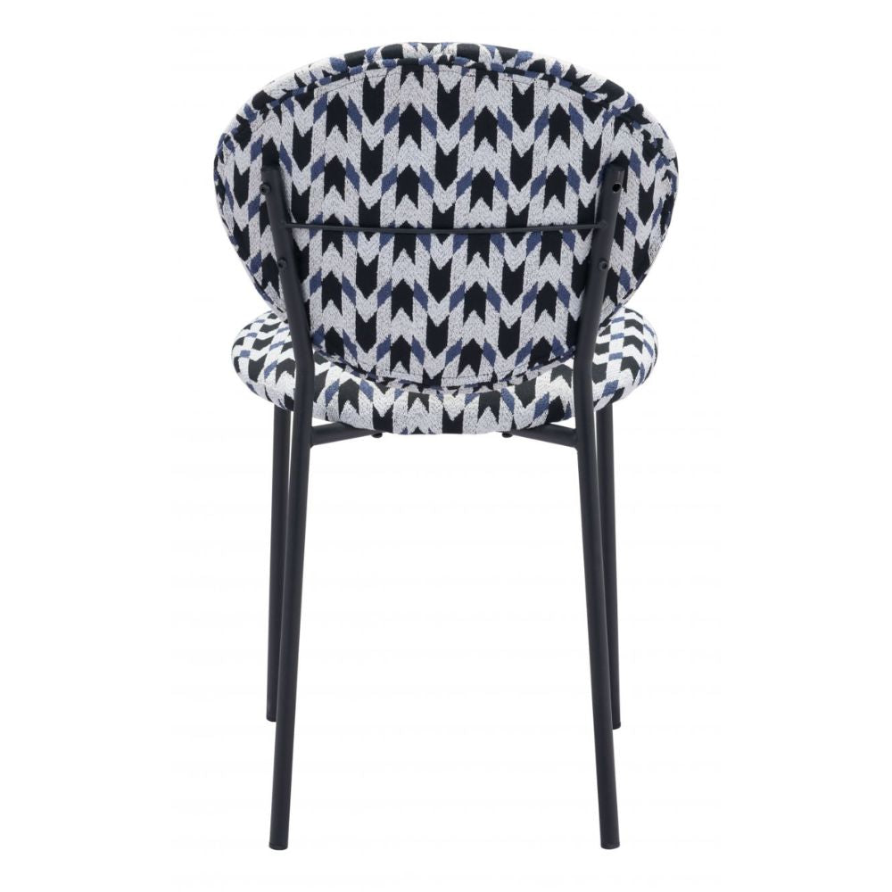 CHAIR ZUO CLYDE 101518 | Dining Chair | Multicolor Black | 100% Polyester | Printed Fabric | Inside | Use Interior Department Room Department Accommodation Studio Decoration Interiors Home Habitacion Dinner Room