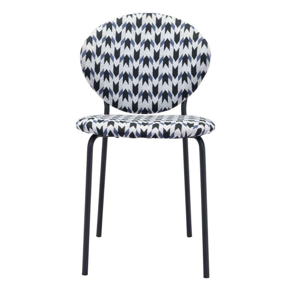 CHAIR ZUO CLYDE 101518 | Dining Chair | Multicolor Black | 100% Polyester | Printed Fabric | Inside | Use Interior Department Room Department Accommodation Studio Decoration Interiors Home Habitacion Dinner Room