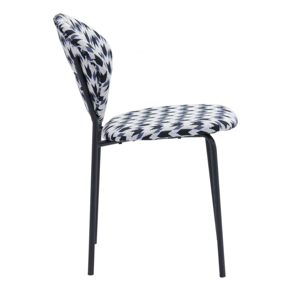 CHAIR ZUO CLYDE 101518 | Dining Chair | Multicolor Black | 100% Polyester | Printed Fabric | Inside | Use Interior Department Room Department Accommodation Studio Decoration Interiors Home Habitacion Dinner Room