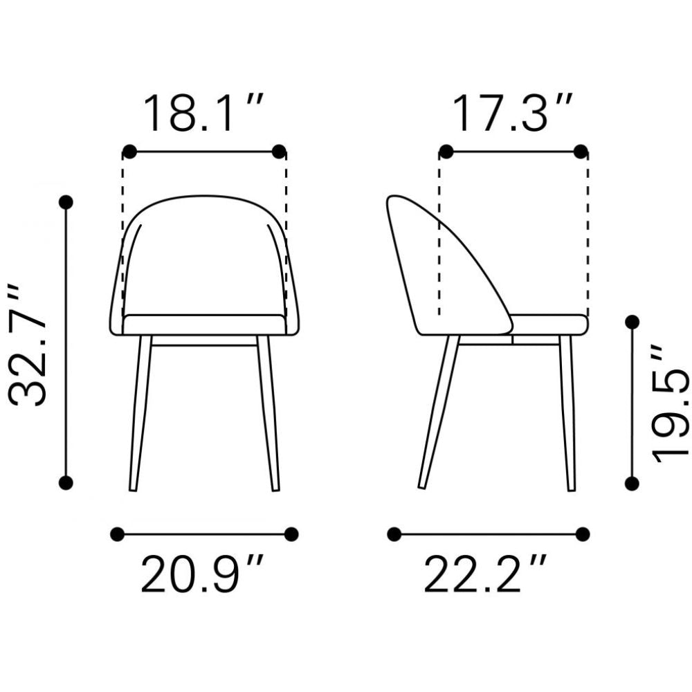 CHAIR ZUO COZY 101556 | Dining Chair | Black | Gold | 100% Polyester | Fabric | Velvet | Inside | Use Interior Department Room Department Accommodation Studio Decoration Interiors Home Habitacion Dinner Room