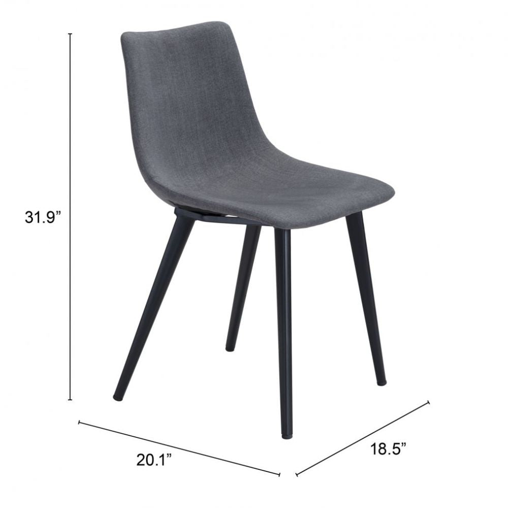 CHAIR ZUO DANIEL 101949 | Dining Chair | Gray Black | 100%Polyester | Fabric | Inside | Bar Restaurant Cafetería Food Court Bar Breakfast Kitchen Bistro Office Space