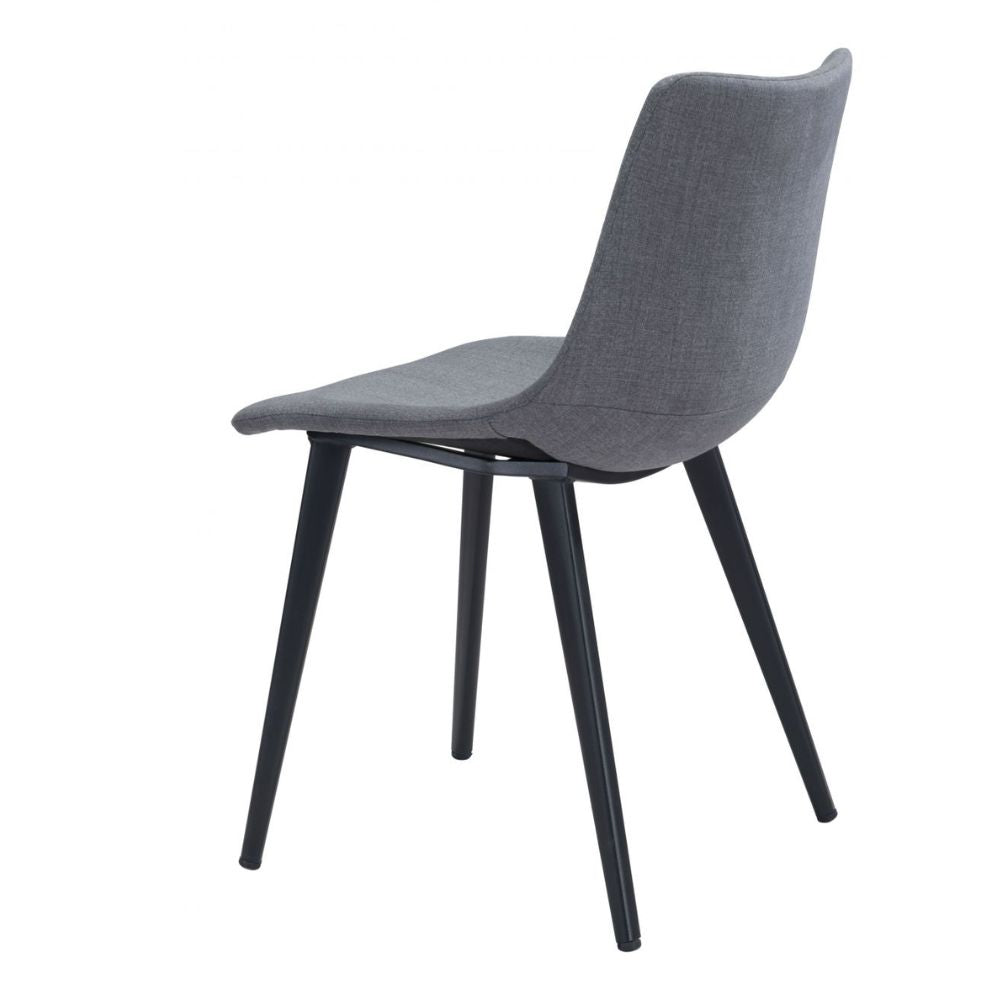CHAIR ZUO DANIEL 101949 | Dining Chair | Gray Black | 100%Polyester | Fabric | Inside | Bar Restaurant Cafetería Food Court Bar Breakfast Kitchen Bistro Office Space