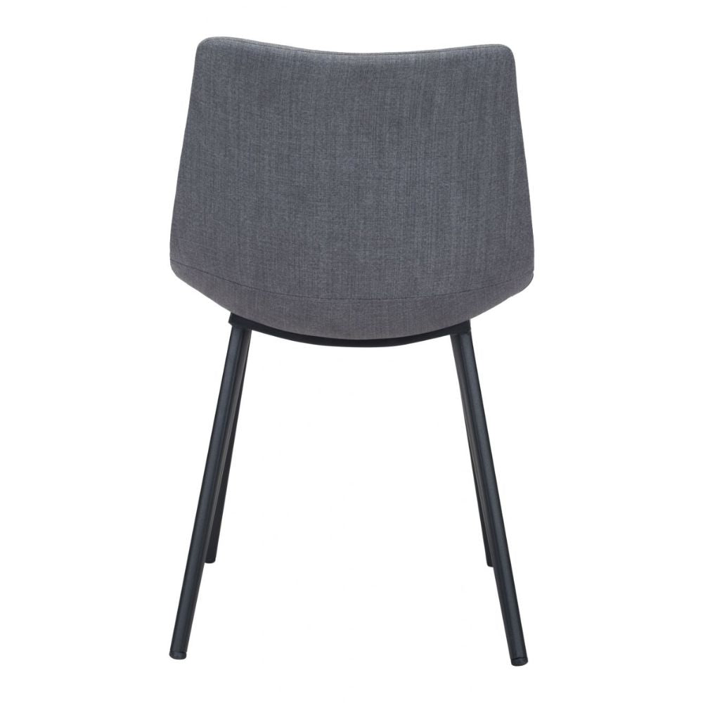 CHAIR ZUO DANIEL 101949 | Dining Chair | Gray Black | 100%Polyester | Fabric | Inside | Bar Restaurant Cafetería Food Court Bar Breakfast Kitchen Bistro Office Space