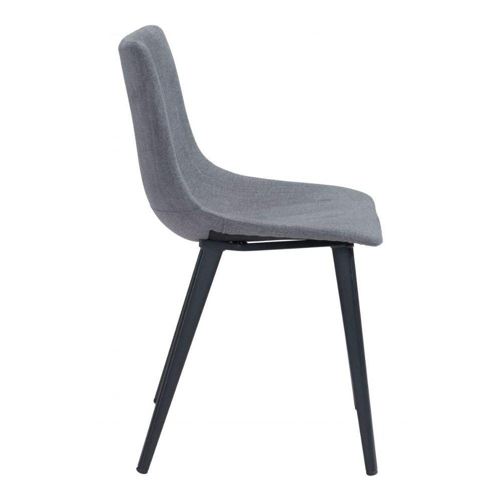 CHAIR ZUO DANIEL 101949 | Dining Chair | Gray Black | 100%Polyester | Fabric | Inside | Bar Restaurant Cafetería Food Court Bar Breakfast Kitchen Bistro Office Space