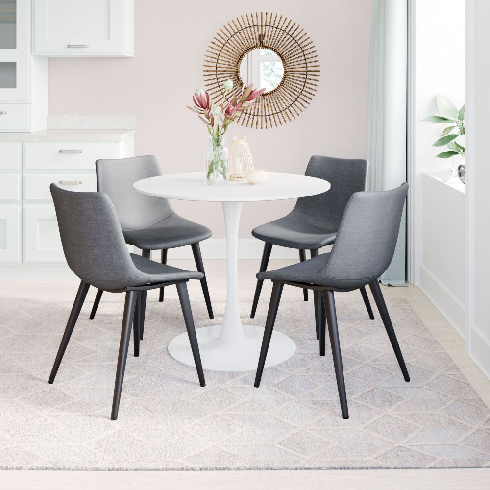CHAIR ZUO DANIEL 101949 | Dining Chair | Gray Black | 100%Polyester | Fabric | Inside | Bar Restaurant Cafetería Food Court Bar Breakfast Kitchen Bistro Office Space Set