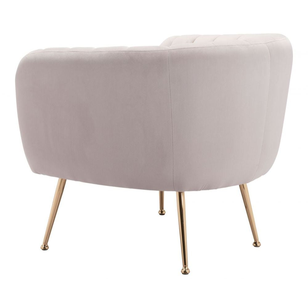 CHAIR ZUO DECO 101851 | Accent Chair | Beige Gold | 100%Polyester | Fabric Velvet | Inside | Bar Restaurant Cafetería Food Court Bar Breakfast Kitchen Bistro Office Space