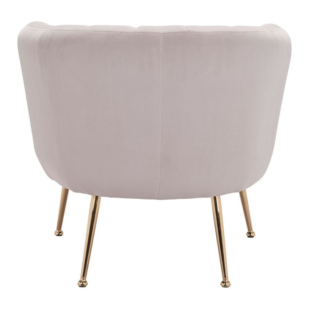 CHAIR ZUO DECO 101851 | Accent Chair | Beige Gold | 100%Polyester | Fabric Velvet | Inside | Bar Restaurant Cafetería Food Court Bar Breakfast Kitchen Bistro Office Space
