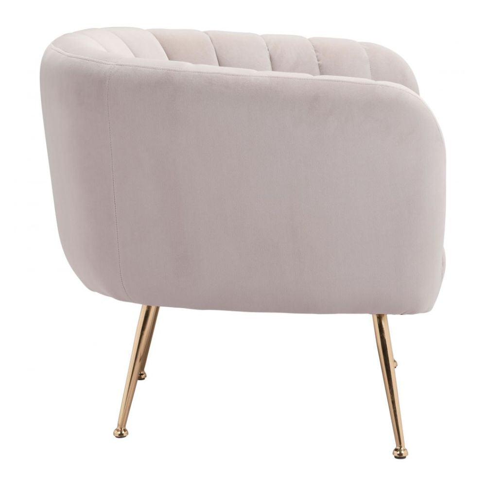 CHAIR ZUO DECO 101851 | Accent Chair | Beige Gold | 100%Polyester | Fabric Velvet | Inside | Bar Restaurant Cafetería Food Court Bar Breakfast Kitchen Bistro Office Space