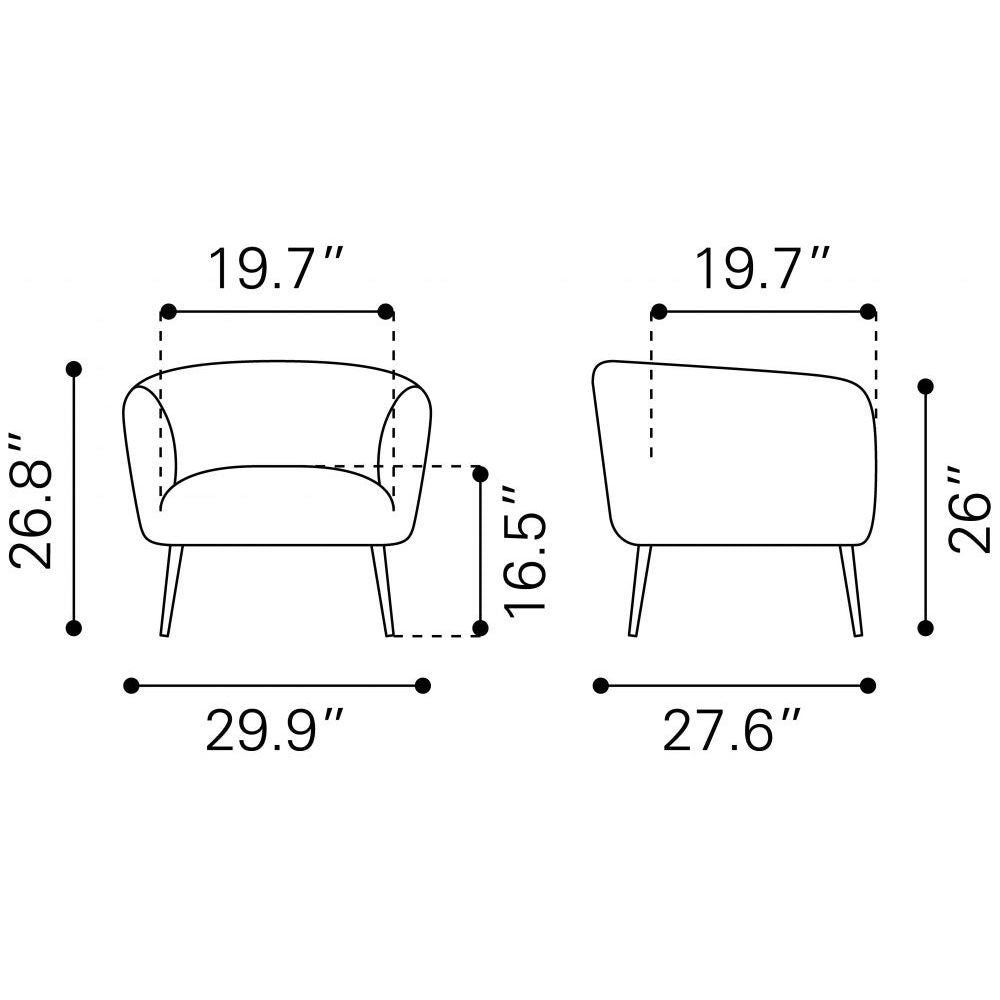 CHAIR ZUO DECO 101852 | Accent Chair | Blue Gray Gold | 100%Polyester | Fabric Velvet | Inside | Bar Restaurant Cafetería Food Court Bar Breakfast Kitchen Bistro Office Space