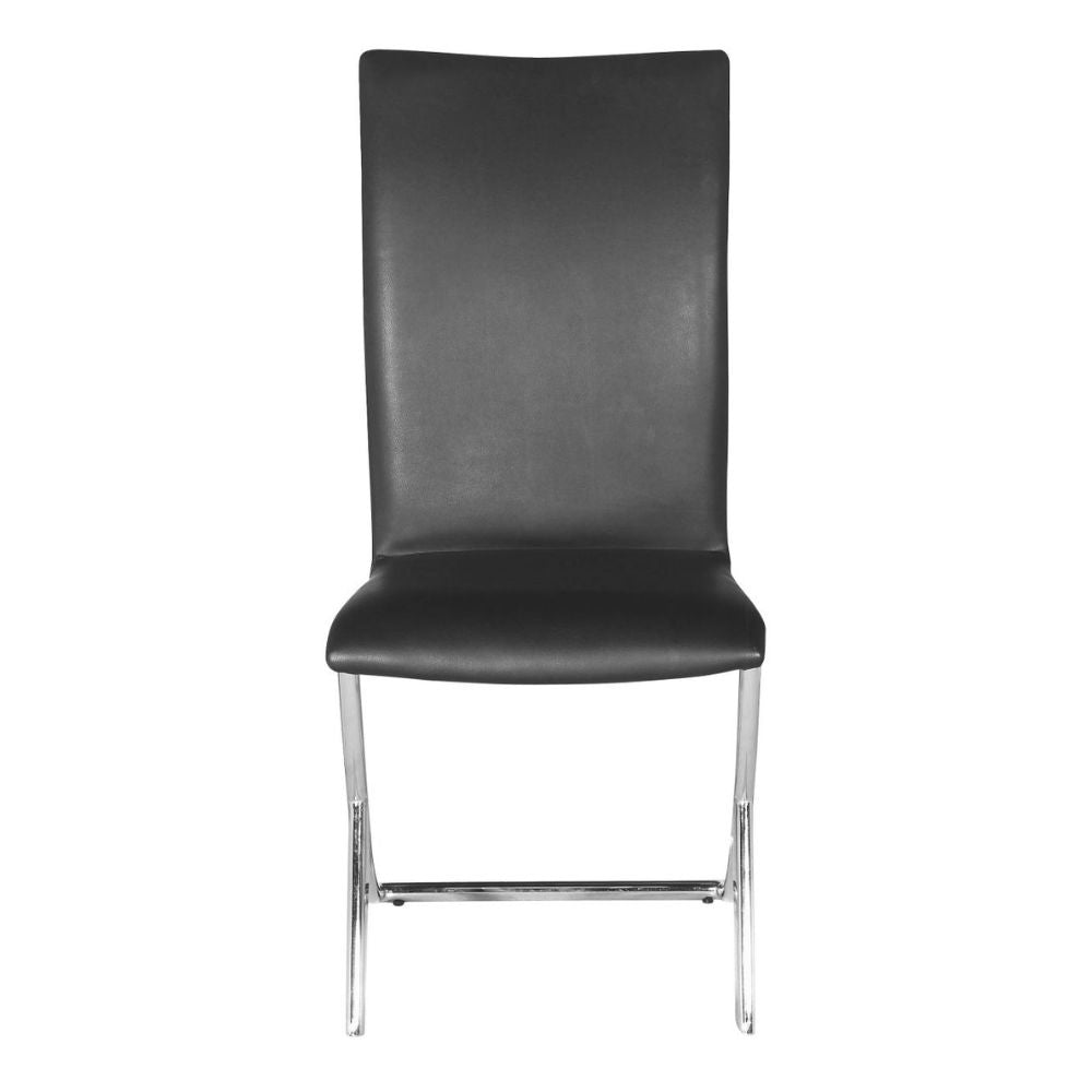CHAIR ZUO DELFIN 102101 | Dining Chair | Black Chrome | 100% Polyurethane | Faux Leather | Inside | Use Interior Department Room Department Accommodation Studio Decoration Interiors Home Dinner Room