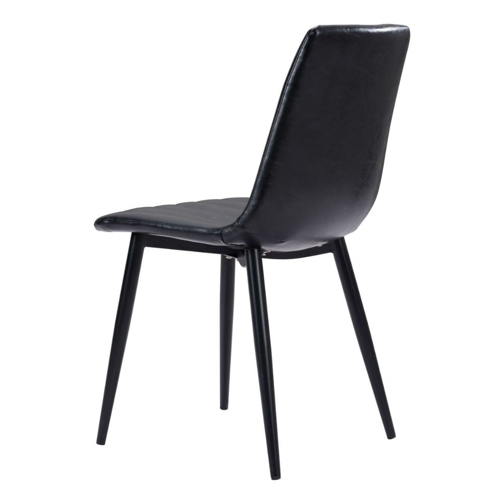 CHAIR ZUO DOLCE 101552 | Vintage Dining Chair |Black | 100% Polyurethane | Faux Leather | Inside | Use Interior Department Room Department Accommodation Studio Decoration Interiors Home Habitacion Dinner Room