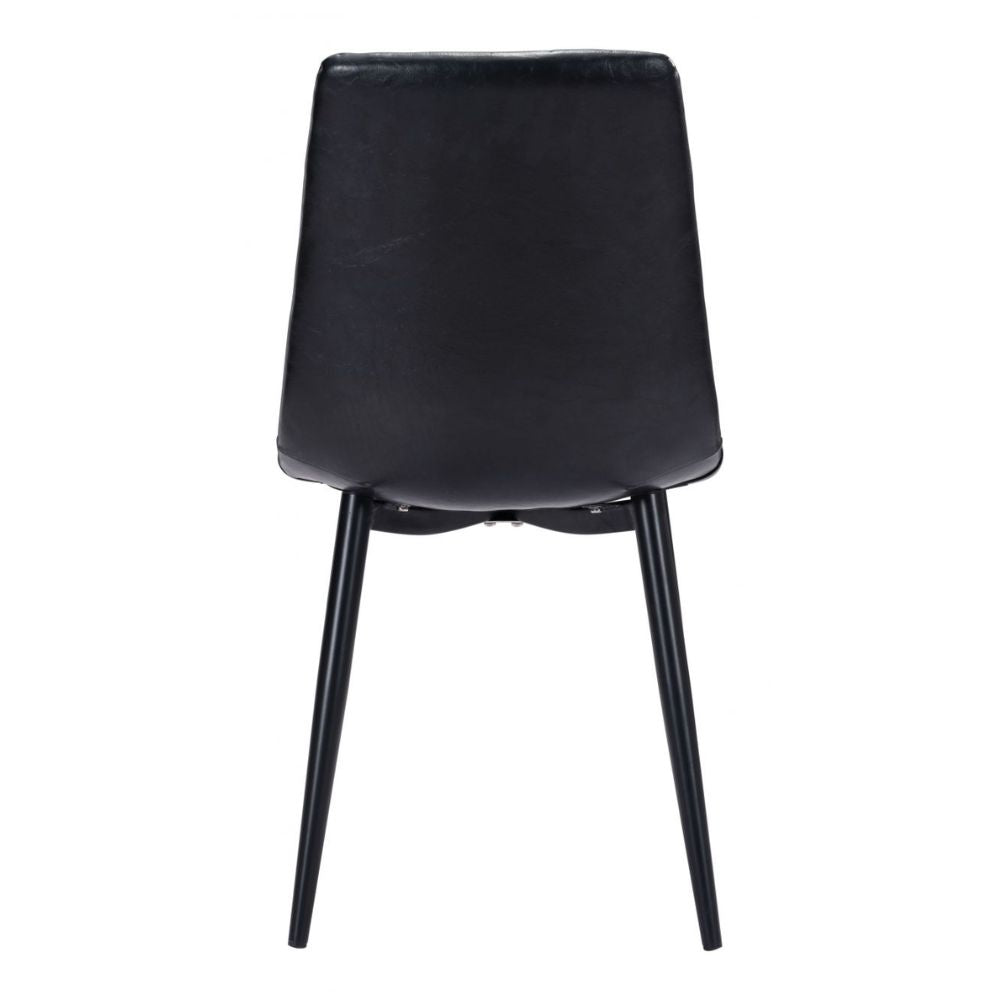 CHAIR ZUO DOLCE 101552 | Vintage Dining Chair |Black | 100% Polyurethane | Faux Leather | Inside | Use Interior Department Room Department Accommodation Studio Decoration Interiors Home Habitacion Dinner Room