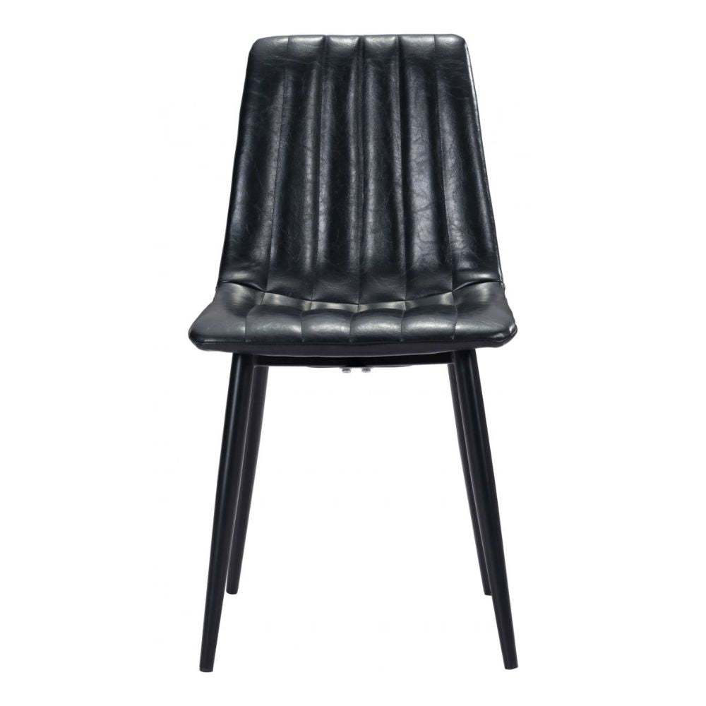 CHAIR ZUO DOLCE 101552 | Vintage Dining Chair |Black | 100% Polyurethane | Faux Leather | Inside | Use Interior Department Room Department Accommodation Studio Decoration Interiors Home Habitacion Dinner Room
