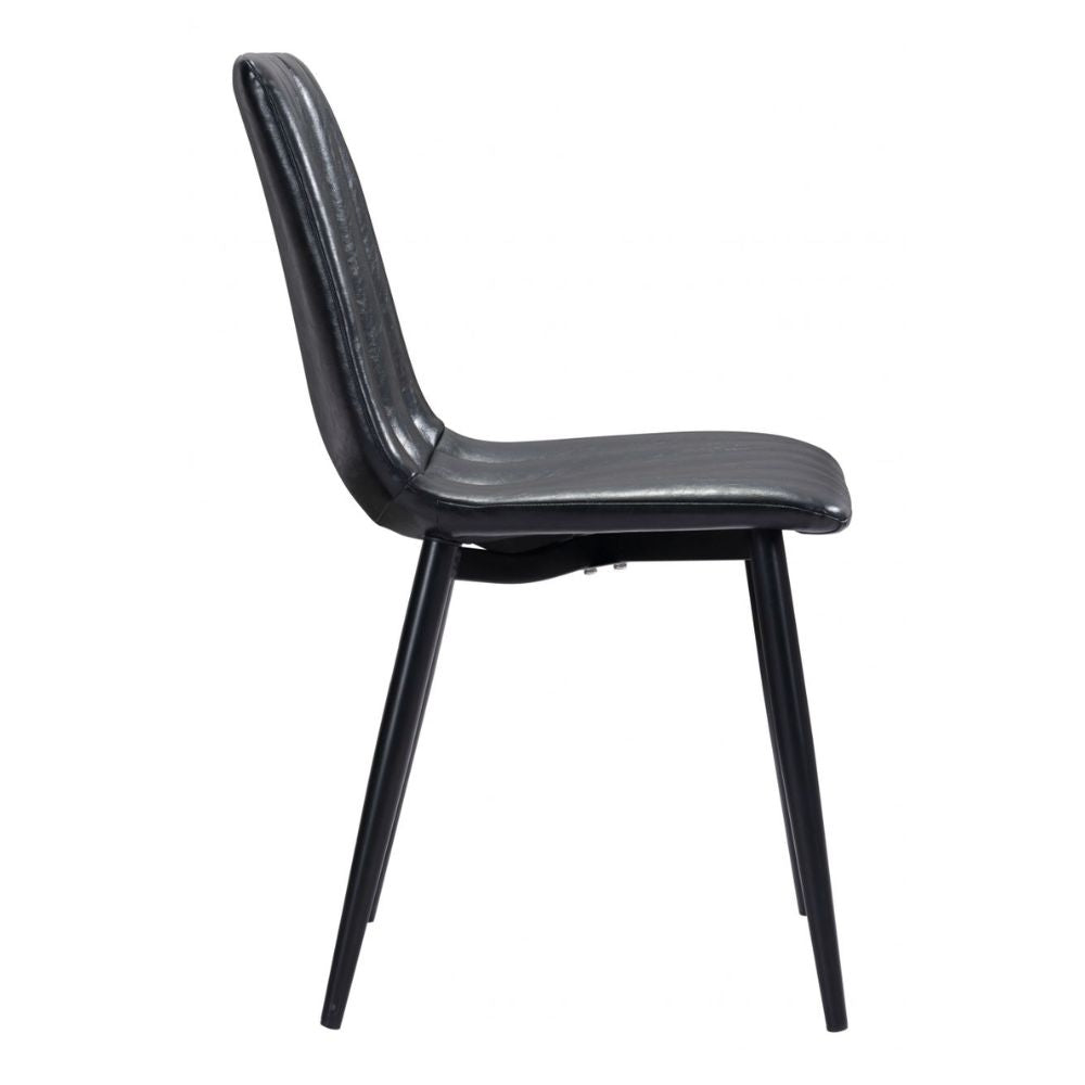 CHAIR ZUO DOLCE 101552 | Vintage Dining Chair |Black | 100% Polyurethane | Faux Leather | Inside | Use Interior Department Room Department Accommodation Studio Decoration Interiors Home Habitacion Dinner Room