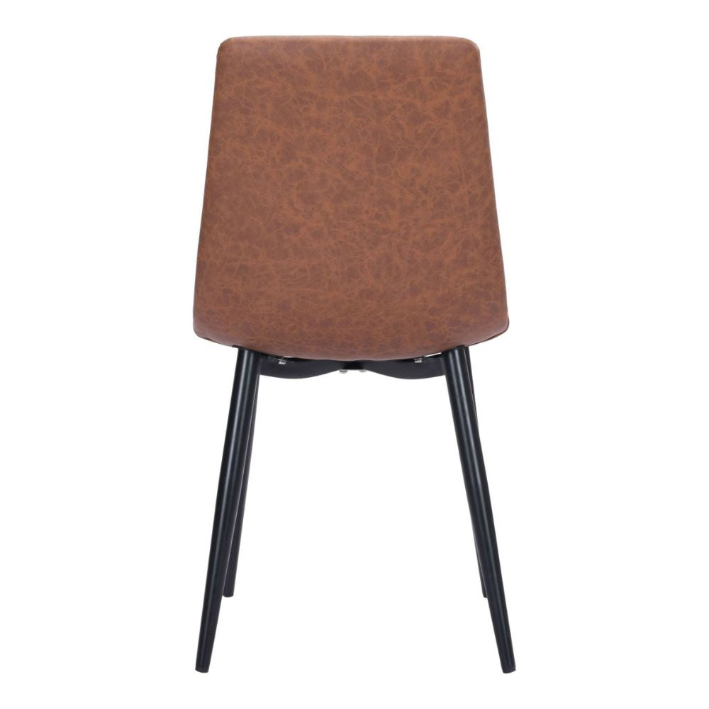 CHAIR ZUO DOLCE 101553 | Vintage Dining Chair |Brown Black | 100% Polyurethane | Faux Leather | Inside | Use Interior Department Room Department Accommodation Studio Decoration Interiors Home Habitacion Dinner Room