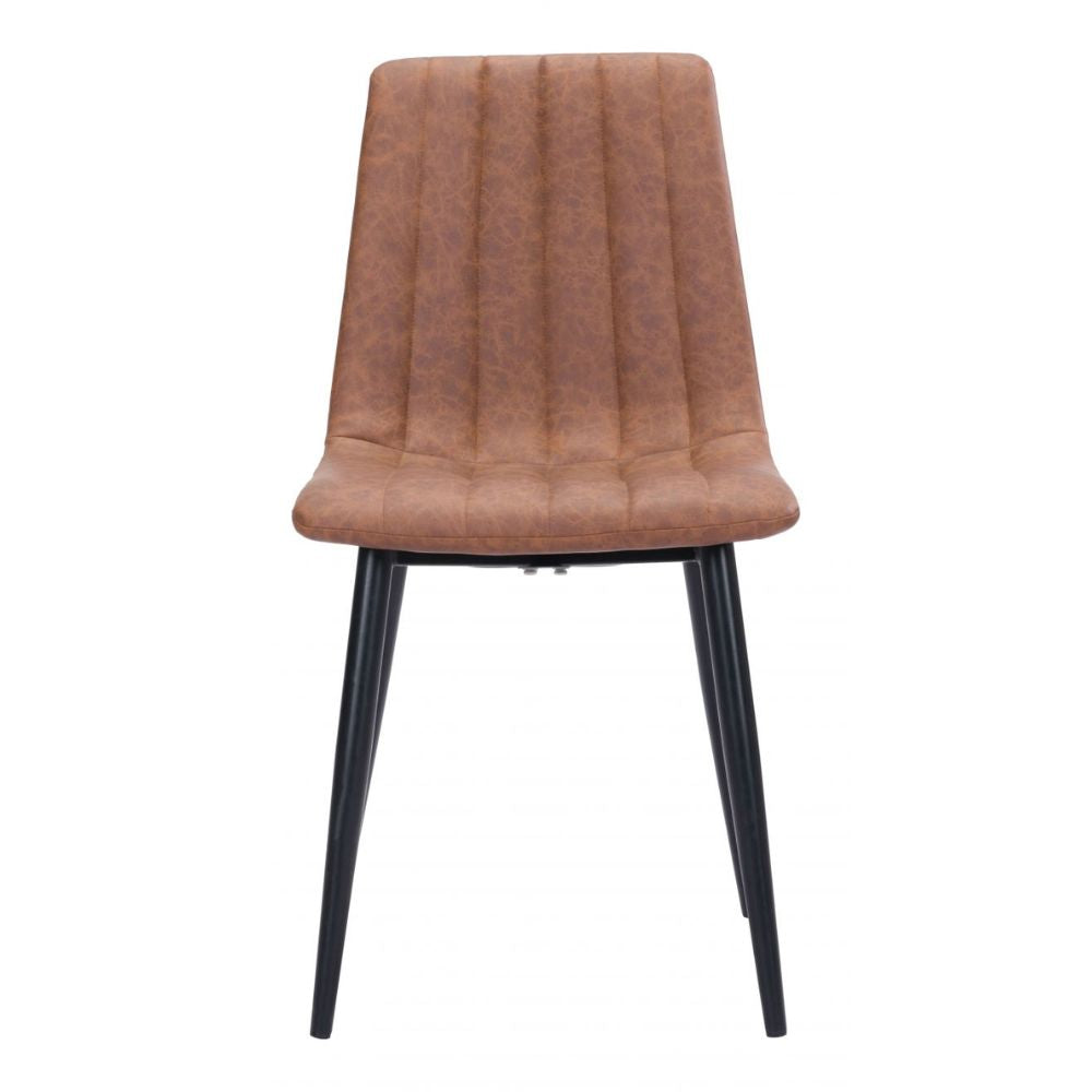 CHAIR ZUO DOLCE 101553 | Vintage Dining Chair |Brown Black | 100% Polyurethane | Faux Leather | Inside | Use Interior Department Room Department Accommodation Studio Decoration Interiors Home Habitacion Dinner Room
